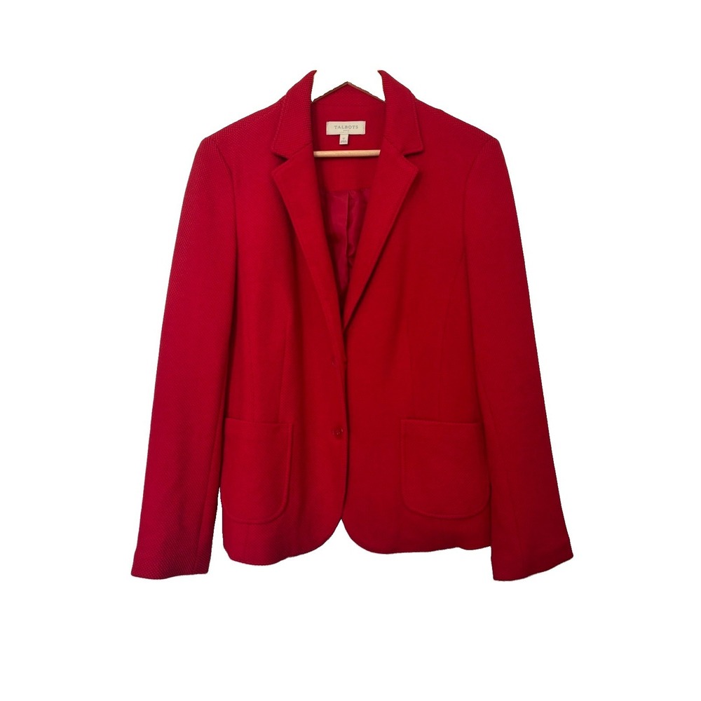Talbots Textured Blazer Women's Size 12 Two Button Light Weight Streetwear Work